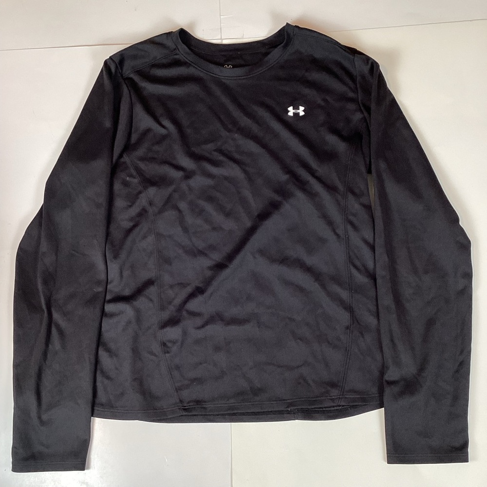 Under Armour Womens T Shirt Size Medium Athletic Stretch Long Sleeve Black